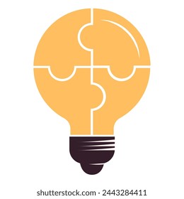 Light bulb puzzle concept illustration