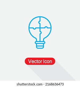 Light Bulb Puzzle Icon, Solution, Innovation Icon Vector Illustration Eps10