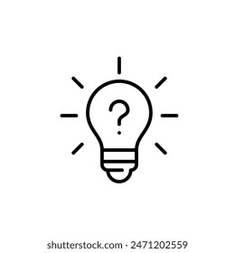 Light bulb and question mark. Idea generation and creativity. Pixel perfect vector icon