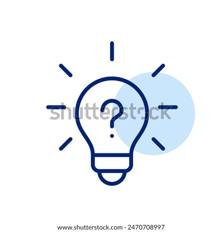 Light bulb with question mark. Idea generation, seeking solutions and creativity. Pixel perfect, editable stroke vector icon