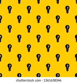 Light bulb with question mark inside pattern seamless vector repeat geometric yellow for any design