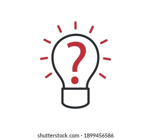 Light bulb with question mark inside. Idea, creativity, and brainstorming concept.
