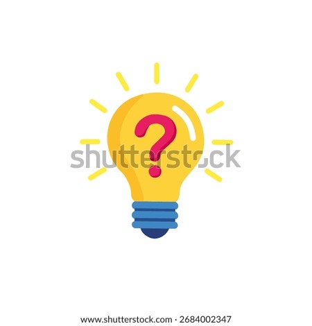 light bulb with a question mark inside, symbolizing idea, problem solving, innovation, curiosity, brainstorming, and creative thinking.