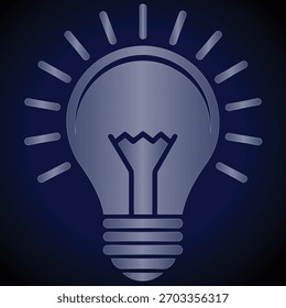 Light bulb with radiating lines symbolizing an idea