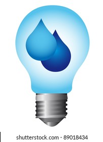 light bulb with raindrops isolated over white background. vector