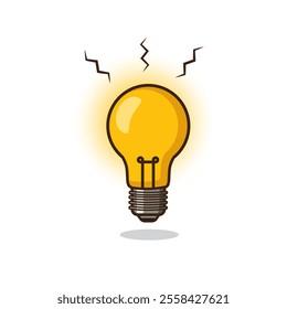Light bulb ray shine cartoon design vector illustration