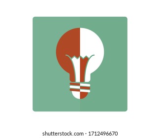 Light bulb with rays shine. Energy and idea symbol