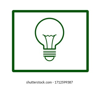 Light bulb with rays shine. Energy and idea symbol