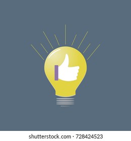 Light bulb with rays shine. Energy and idea symbol. Vector illustration.