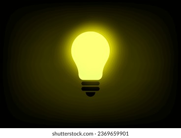 Light bulb with rays shine. Flat style. Hand drawn style. Doodle style. Symbol of creativity, innovation, inspiration, invention and idea. Vector illustration. A place for your text.	
