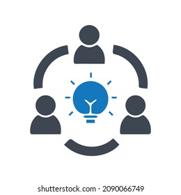 Light bulb with rays shines icon. Idea symbol. electric Lamp. Long style. Vector Eps.