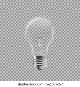 Light bulb. Realistic style lamp. Vector isolated