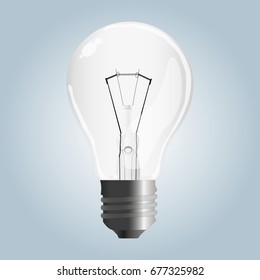 Light bulb. Realistic style lamp. Vector isolated