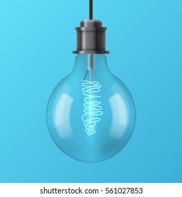 Light bulb realistic vector illustration. Concept for idea and innovation
