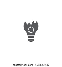 Symbol für die Wiederverwertung der Vektorillustration der Glühbirne einzeln auf weißem Hintergrund