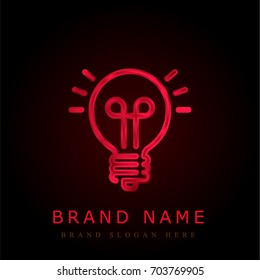 Light bulb red chromium metallic logo