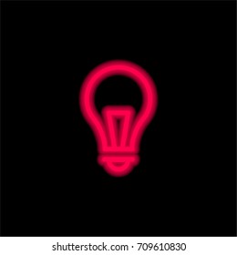 Light bulb red glowing neon ui ux icon. Glowing sign logo vector