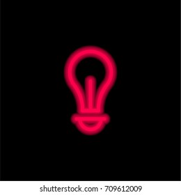 Light bulb red glowing neon ui ux icon. Glowing sign logo vector