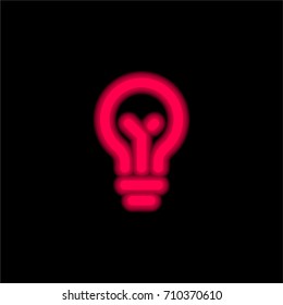 Light bulb red glowing neon ui ux icon. Glowing sign logo vector