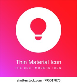 Light bulb red and pink gradient material white icon minimal design