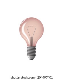 light bulb red vector illustration with gloss