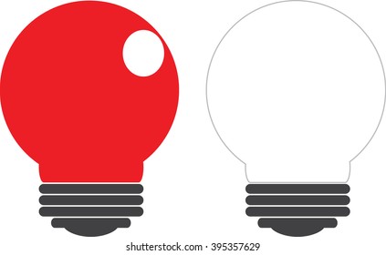 light bulb red and white