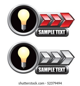 light bulb red and white arrow nameplates