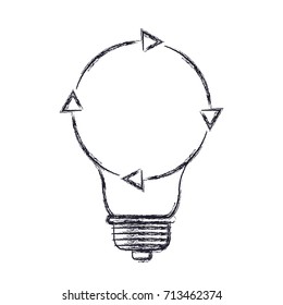 light bulb with reload icon in blurred silhouette vector illustration