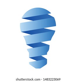 Light bulb ribbon logo icon image vector.