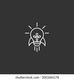 Light bulb and rocket, Rockets logo, Light bulb icon, Logo design