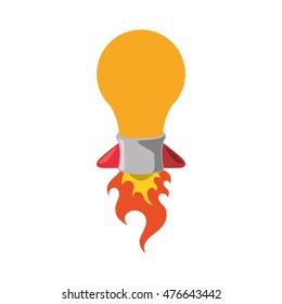 light bulb rocket start up innovation icon. Isolated and flat illustration. Vector graphic