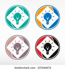 Light bulb - round color set. Web icon element.