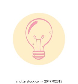 light bulb round icon isolated