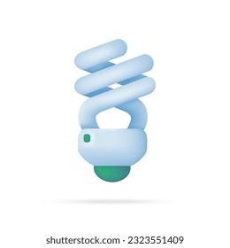 Light bulb save electricity for the earth. 3d illustration