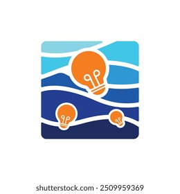 Light Bulb and Sea Wave Logo
