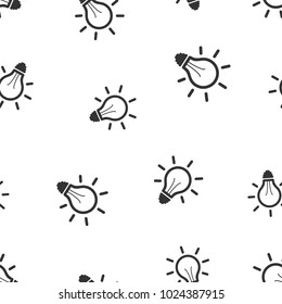 Light bulb seamless pattern background. Business flat vector illustration. Lighting electric lamp sign symbol pattern.
