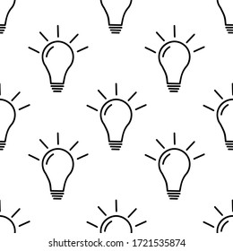 Light bulb seamless pattern background.