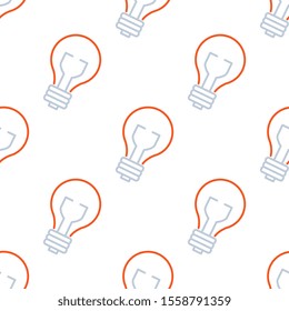 Light bulb seamless pattern design, Repeat textile design. Fabric print.