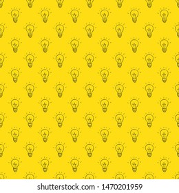 Light bulb Seamless Pattern hand drawn. Vector Illustration.