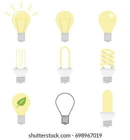 Light bulb, a set of light bulbs, energy saving. Flat design, vector illustration, vector.