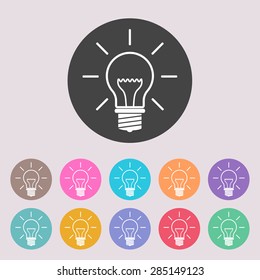  Light bulb. Set of colored icons.