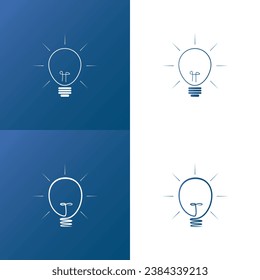 Light bulb set. Creative sketch draw vector illustration.