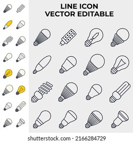 light bulb set icon symbol template for graphic and web design collection logo vector illustration
