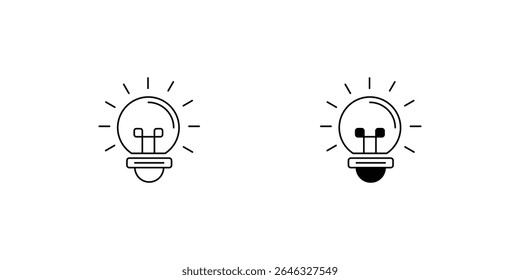 Light Bulb set icon with white background vector stock illustration
