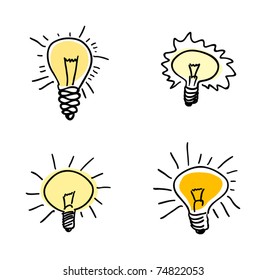 Light bulb set, vector illustration