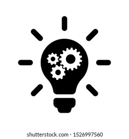 Light Bulb with Setting Gear vector Icon. configuration illustration symbol or sign.