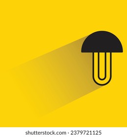 light bulb with shadow on yellow background