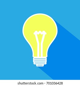 Light bulb with shadow vector icon