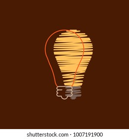 Light Bulb Shape as Inspiration Concept. Flat Style.