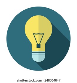 Light bulb shape as inspiration concept. Vector design element. Flat icon.